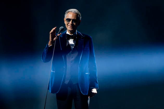 Maestro Andrea Bocelli performs during the 2026 FIFA World Cup Draw at the John F. Kennedy Center for Performing Arts in Washington, DC on Friday, December 5, 2025. The draw will reveal the group-stage matchups for the first-ever 48-team FIFA World Cup in 2026.  WAP20251205325 BONNIExCASH