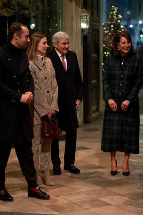 Together At Christmas carol service 2025 James Middleton and Alizee Thevenet (left) and Michael and Carole Middleton arrive for the Together At Christmas carol service at Westminster Abbey in London. Picture date: Friday December 5, 2025., Credit:Aaron Chown Avalon UK, London  Copyright: xAaronxChownx xAvalonx 1056828140