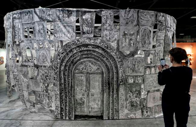 December 05, 2025 - Miami Beach, Florida, USA - Memory Gates by artist Kevork Mourad at the 2025 Art Basel Miami Beach. Miami Beach USA - ZUMAce6_ 20251205_zaf_ce6_009 Copyright: xBrianxCahnx