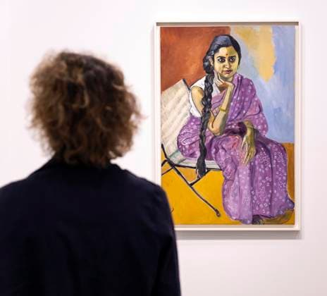 December 05, 2025 - Miami Beach, Florida, USA - Woman by artist Alice Neel at the 2025 Art Basel Miami Beach. Miami Beach USA - ZUMAce6_ 20251205_zaf_ce6_017 Copyright: xBrianxCahnx