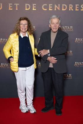 Avatar: Fire And Ash European Premiere Guest and VIP - Paris AJ French journalist and producer Michele Ray-Gavras and Greek director Costa-Gavras attends the Avatar: Fire And Ash European Premiere on December 5, 2025 at the Seine Musicale in Boulogne-Billancourt, near Paris, France. Photo by Alexis Jumeau ABACAPRESS.COM Paris France  Copyright: xJumeauxAlexis ABACAx