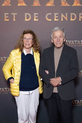 Avatar: Fire And Ash European Premiere Guest and VIP - Paris AJ French journalist and producer Michele Ray-Gavras and Greek director Costa-Gavras attends the Avatar: Fire And Ash European Premiere on December 5, 2025 at the Seine Musicale in Boulogne-Billancourt, near Paris, France. Photo by Alexis Jumeau ABACAPRESS.COM Paris France  Copyright: xJumeauxAlexis ABACAx