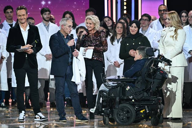 The Telethon show in Paris FA Researcher Serge Braun speaks during the Telethon show on France Television in Paris on December 5, 2025. Photo by Firas Abdullah ABACAPRESS.COM Paris Ile-de-France France  Copyright: xAbdullahxFiras ABACAx