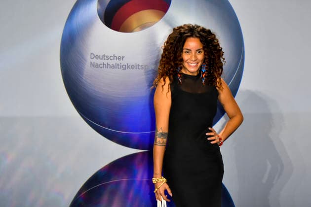 ABBduesseldorf Domitila Barros Miss Germany 2022 actress as a guest on the blue carpet at the 18th German Sustainability Award 2025 ceremony at the Maritim Hotel on 05 12 2025 NRW Germany