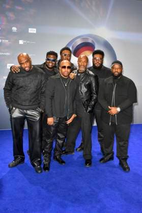 ABBduesseldorf Naturally 7 US American a cappella group as guests on the blue carpet at the 18th German Sustainability Award 2025 ceremony at the Maritim Hotel on 05 12 2025 NRW Germany