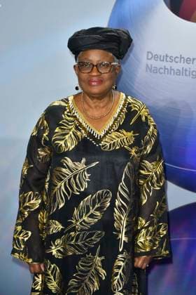 ABBduesseldorf Ngozi Okonjo Iweala is the seventh Director General of the WTO as a guest on the blue carpet at the 18th German Sustainability Award 2025 ceremony at the Maritim Hotel on 05 12 2025 NRW Germany