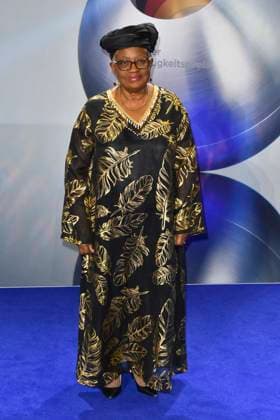 ABBduesseldorf Ngozi Okonjo Iweala is the seventh Director General of the WTO as a guest on the blue carpet at the 18th German Sustainability Award 2025 ceremony at the Maritim Hotel on 05 12 2025 NRW Germany
