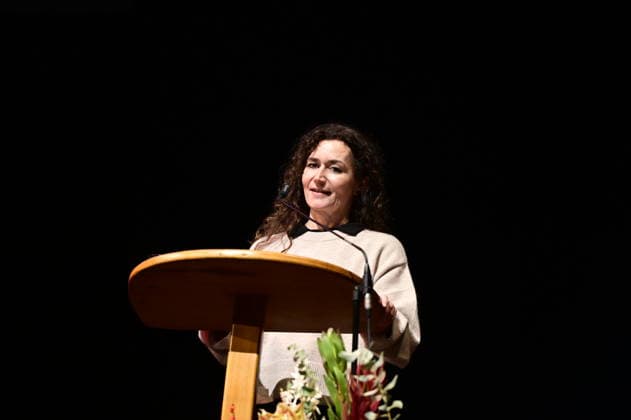 Saxonys Minister of Justice Constanze Geier CDU at the ceremony for the awarding of the Meridian of Honorary Office at the Gerhart Hauptmann Theater Görlitz Görlitz, 05 12 2025 Copyright: xMatthiasxWehnertx