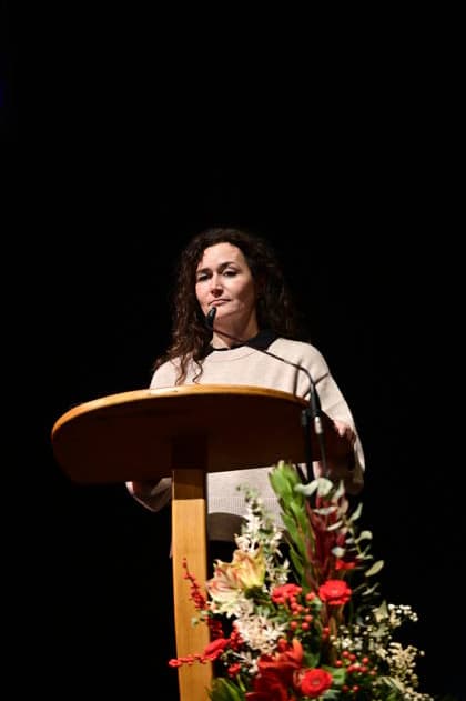Saxonys Minister of Justice Constanze Geier CDU at the ceremony for the awarding of the Meridian of Honorary Office at the Gerhart Hauptmann Theater Görlitz Görlitz, 05 12 2025 Copyright: xMatthiasxWehnertx