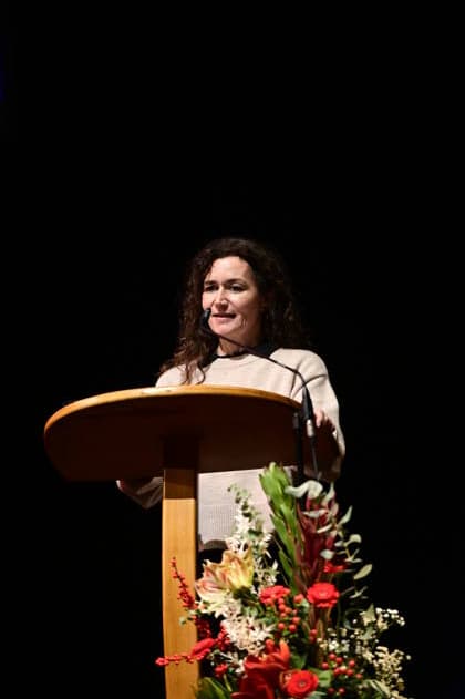 Saxonys Minister of Justice Constanze Geier CDU at the ceremony for the awarding of the Meridian of Honorary Office at the Gerhart Hauptmann Theater Görlitz Görlitz, 05 12 2025 Copyright: xMatthiasxWehnertx