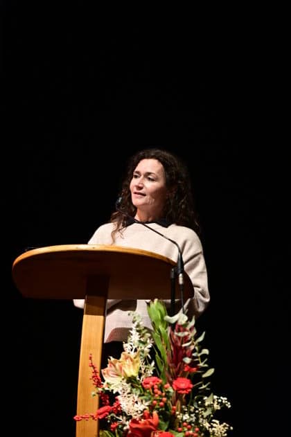 Saxonys Minister of Justice Constanze Geier CDU at the ceremony for the awarding of the Meridian of Honorary Office at the Gerhart Hauptmann Theater Görlitz Görlitz, 05 12 2025 Copyright: xMatthiasxWehnertx