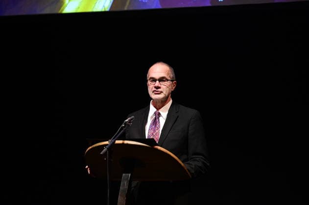 Reinhard Seeliger at the ceremony for the awarding of the Meridian of Honorary Office at the Gerhart Hauptmann Theater Görlitz Görlitz, 05 12 2025 Copyright: xMatthiasxWehnertx