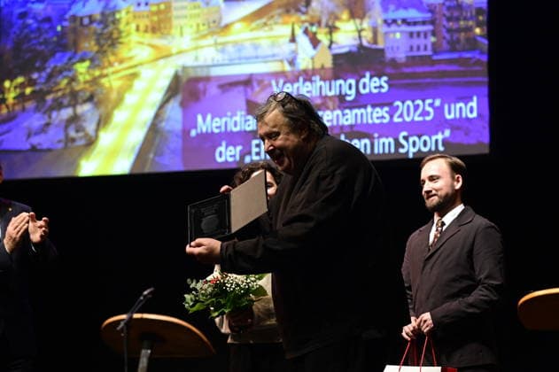 Matthias Eisenberg at the ceremony for the awarding of the Meridian of Honorary Office at the Gerhart Hauptmann Theater Görlitz Görlitz, 05 12 2025 Copyright: xMatthiasxWehnertx