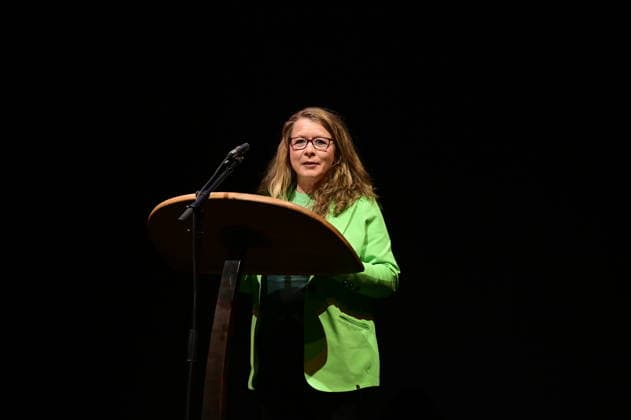 Catrin Hammer at the ceremony for the awarding of the Meridian of Honorary Office at the Gerhart Hauptmann Theater Görlitz Görlitz, 05 12 2025 Copyright: xMatthiasxWehnertx