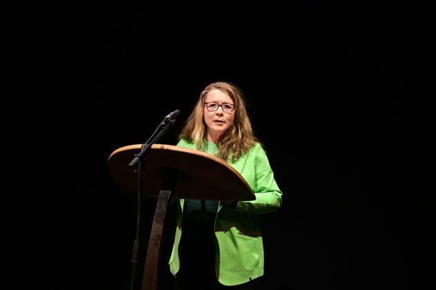 Catrin Hammer at the ceremony for the awarding of the Meridian of Honorary Office at the Gerhart Hauptmann Theater Görlitz Görlitz, 05 12 2025 Copyright: xMatthiasxWehnertx