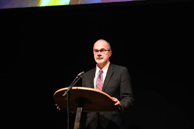 Reinhard Seeliger at the ceremony for the awarding of the Meridian of Honorary Office at the Gerhart Hauptmann Theater Görlitz Görlitz, 05 12 2025 Copyright: xMatthiasxWehnertx