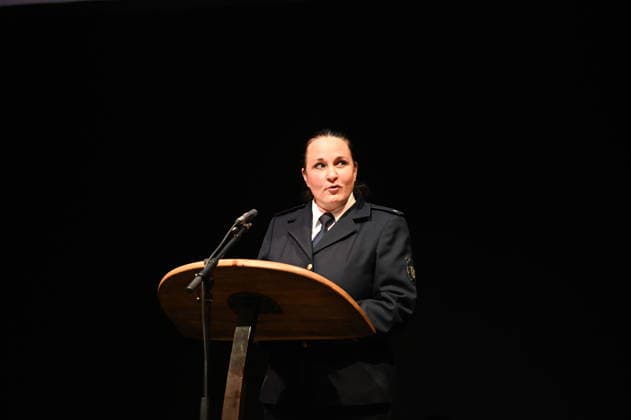 Anja Weigel at the ceremony for the awarding of the Meridian of Honorary Office at the Gerhart Hauptmann Theater Görlitz Görlitz, 05 12 2025 Copyright: xMatthiasxWehnertx