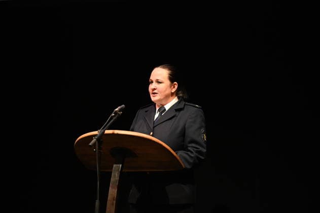 Anja Weigel at the ceremony for the awarding of the Meridian of Honorary Office at the Gerhart Hauptmann Theater Görlitz Görlitz, 05 12 2025 Copyright: xMatthiasxWehnertx