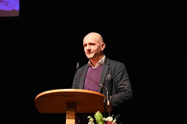 Stephan Meyer at the ceremony for the award of the Meridian of Honorary Office at the Gerhart Hauptmann Theater Görlitz Görlitz, 05 12 2025 Copyright: xMatthiasxWehnertx