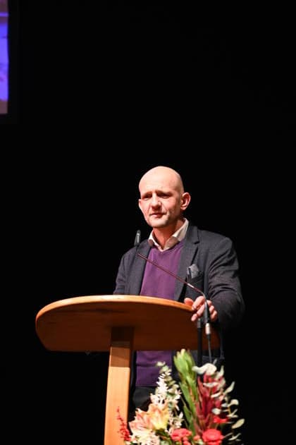 Stephan Meyer at the ceremony for the award of the Meridian of Honorary Office at the Gerhart Hauptmann Theater Görlitz Görlitz, 05 12 2025 Copyright: xMatthiasxWehnertx