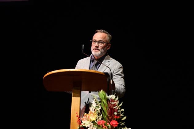 Marko Weber Schönherr at the ceremony for the awarding of the Meridian of Honorary Office at the Gerhart Hauptmann Theater Görlitz Görlitz, 05 12 2025 Copyright: xMatthiasxWehnertx