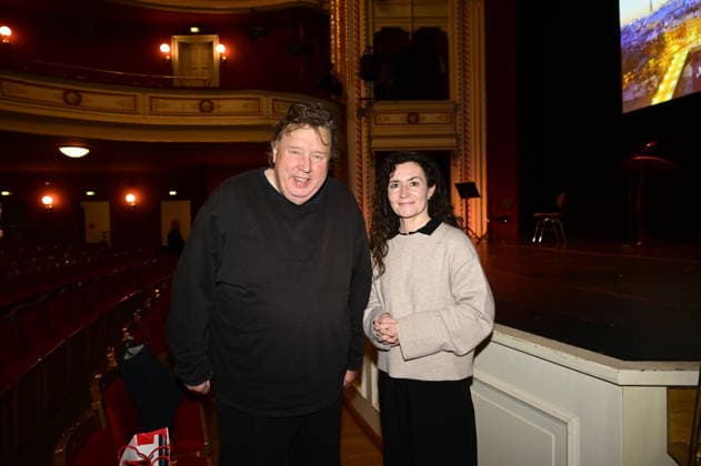 Matthias Eisenberg and Constanze Geier at the ceremony for the awarding of the Meridian of Honorary Office at the Gerhart Hauptmann Theater Görlitz Görlitz, 05 12 2025 Copyright: xMatthiasxWehnertx