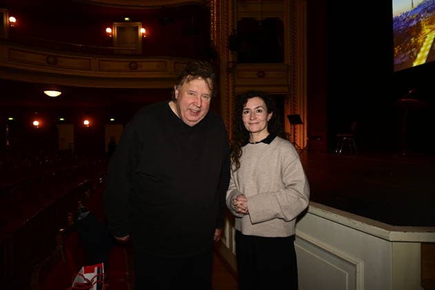 Matthias Eisenberg and Constanze Geier at the ceremony for the awarding of the Meridian of Honorary Office at the Gerhart Hauptmann Theater Görlitz Görlitz, 05 12 2025 Copyright: xMatthiasxWehnertx