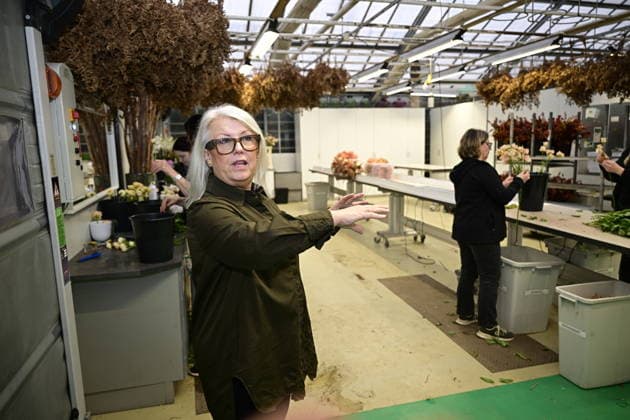 HelÃ n Magnusson, head florist at Hässelby Blommor, during a press presentation of this year s floral decorations ahead of the Nobel Prize ceremony, in Stockholm Sweden on December 06, 2025 STOCKHOLM SWEDEN x10658x  Copyright: xMagnusxLejhall TTx NOBEL PRIZE FLOWERS KmonsAUg_A0