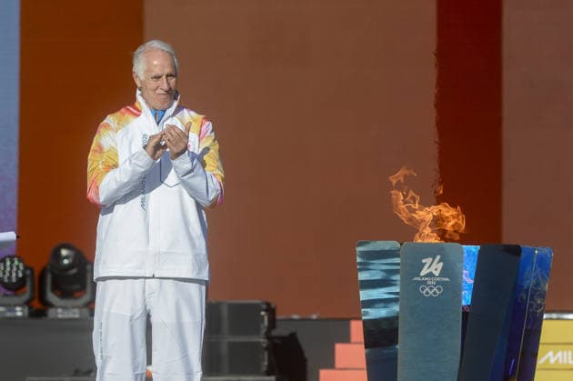 Rome Foro Italico starting ceremony of the Olympic flame relay for the 2026 Milan Olympics Map in the photo Giovanni Malagò  Copyright: xSTEFANOxCAROFEIx xipa-agency.netx xFOTOGRAMMAx xSTEFANOxCAROFEIx IPA_Agency_IPA68811879