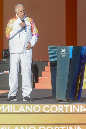 Rome Foro Italico starting ceremony of the Olympic flame relay for the 2026 Milan Olympics Map in the photo Giovanni Malagò  Copyright: xSTEFANOxCAROFEIx xipa-agency.netx xFOTOGRAMMAx xSTEFANOxCAROFEIx IPA_Agency_IPA68811870