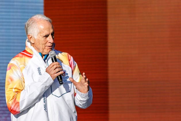 December 6, 2025, Rome, Italia, Italy: 06 12 2025 Rome, The Olympic Torch departs from Rome for the Milan Cortina 2026 Winter Olympics. Giovanni Malago Rome Italy  - ZUMAa289 20251206_zia_a289_002 Copyright: xFrancescoxFotiax