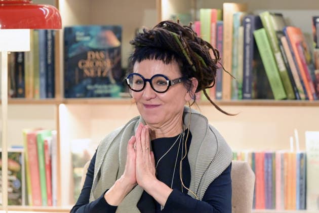 Reading by the Polish Nobel Prize winner Olga Tokarczuk as part of the cultural initiative Literaturschiff, in the old Kurdirektion in Bad ISchl, photographed on 5 12 2025, in the old Kurdirektion in Bad Ischl The picture shows the Polish auth
