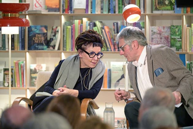 Reading by the Polish Nobel Prize winner Olga Tokarczuk as part of the cultural initiative Literaturschiff, in the old Kurdirektion in Bad ISchl, photographed on 5 12 2025, in the old Kurdire
