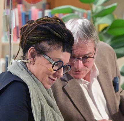 Reading by the Polish Nobel Prize winner Olga Tokarczuk as part of the cultural initiative Literaturschiff, in the old Kurdirektion in Bad ISchl, photographed on 5 12 2025, in the old Kurdire