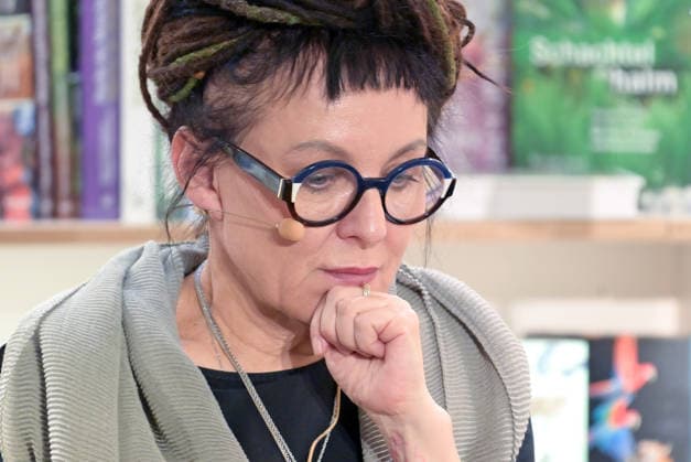 Reading by the Polish Nobel Prize winner Olga Tokarczuk as part of the cultural initiative Literaturschiff, in the old Kurdirektion in Bad ISchl, photographed on 5 12 2025, in the old Kurdirektion in Bad Ischl The picture shows the Polish auth