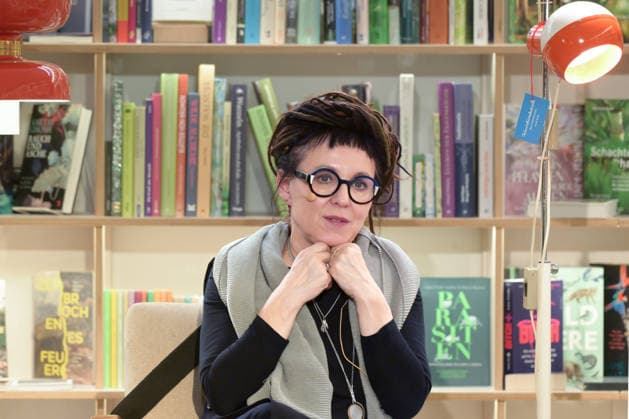 Reading by the Polish Nobel Prize winner Olga Tokarczuk as part of the cultural initiative Literaturschiff, in the old Kurdirektion in Bad ISchl, photographed on 5 12 2025, in the old Kurdirektion in Bad Ischl The picture shows the Polish auth