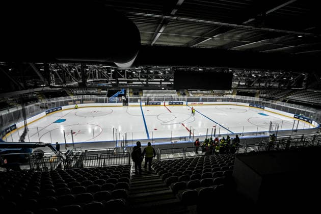 Preview visit to the Milano Rho Ice Skating Arena for the Milan-Cortina 2026 Winter Olympic Games. December 5, 2025, Milan, Rho Fiera Milano. Preview visit to the Milano Rho Ice Skating Arena, located in Pavilions 22 and 24 of Fiera Milano, Rho. These facilities will host the men s and women s ice hockey rinks and the speed skating rink for the Milan-Cortina 2026 Winter Olympics., Credit:Nicola Marfisi Avalon Italy, MI, Milan  Copyright: xNicolaxMarfisix xAvalonx 1056989066