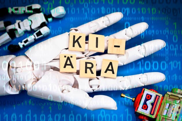 FOTOMONTAGE, Roboterhand hÃ¤lt Buchstaben, die das Wort des Jahres 2025 bilden, KI-Ã„ra *** PHOTOMONTAGE, robotic hand holding letters that form the word of the year 2025, AI era ** NUR FUER REDAKTIONELLE ZWECKE ** EDITORIAL USE ONLY **