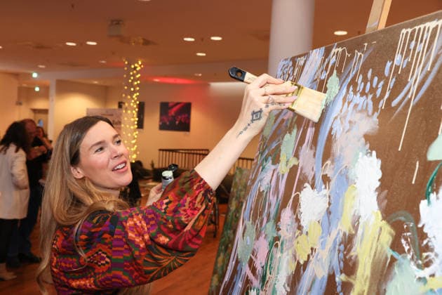 British soul pop singer and actress Joss Stone, real name Joscelyn Eve Stoker, used a performance at the Night of the Proms at Barclays Arena in Hamburg to raise awareness of childhood dementia She is an ambassador for the NCL Foundation Before the show, she and artist Juliane Golbs painted a picture to be auctioned off for the benefit