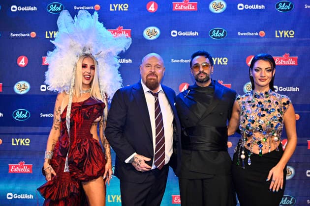 STOCKHOLM, SWEDEN 20251206 Peg Parnevik, Anders Bagge, Ash Pournour and Katia Mosally in the jury for the final of Idol 2025 STOCKHOLM SWEDEN x10060x  Copyright: xHenrikxMontgomery TTx IDOL 2025 YFd_XGnEobQ