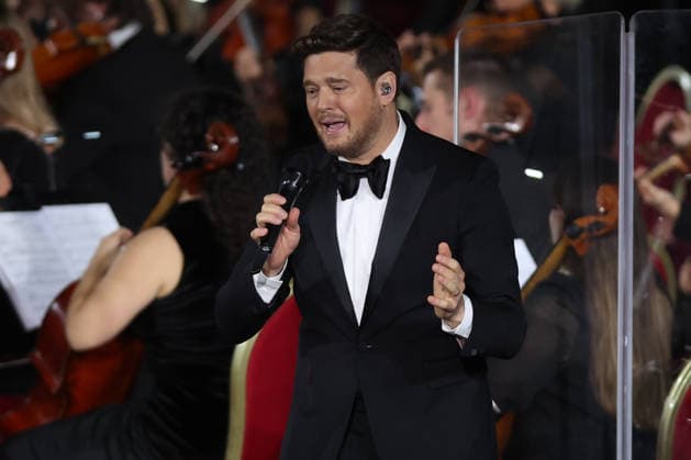 Vatican City, Italy - December 6, 2025: Michael Steven Buble performs in concert before the Pope. Pope Leo XIV attends the concert for the poor with Canadian singer Michael Steven Buble and Serena Autieri held in the Paul VI Hall in the Vatican.  Copyright: xmarcoxiacobuccix xipa-agency.netx xmarcoxiacobuccix IPA_Agency_IPA68834453