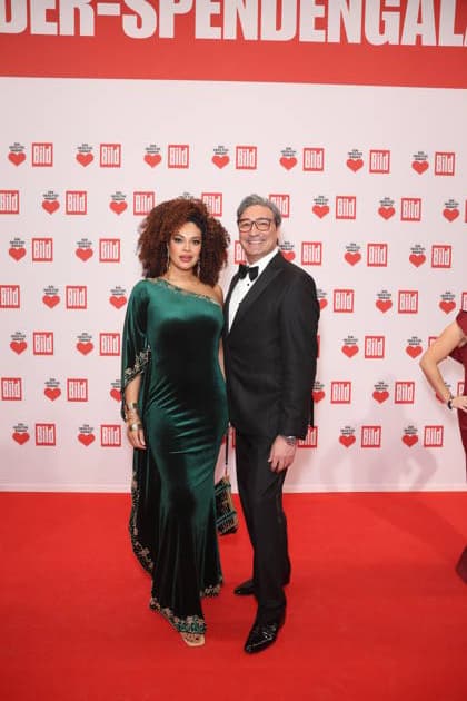 Donation gala Ein Herz für Kinder 2025 Khadra Sufi and Mousse T at the TV donation gala Ein Herz für Kinder at Studio Adlershof on 06 12 2025 in Berlin Copyright: xEventpressxKochanx