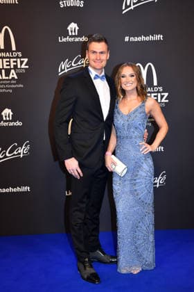 Hannes Ocik and Nele Ocik at the benefit gala for the McDonalds Childrens Aid Foundation on 6 12 2025 in Munich McDonalds Benefit Gala 2025 in Munich