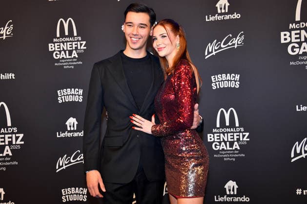 Diego Pooth and Louisa Buescher at the benefit gala for the McDonalds Childrens Aid Foundation on 6 12 2025 in Munich McDonalds Benefit Gala 2025 in Munich