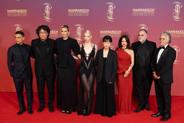 22nd Marrakech International Film Festival Day 9 nb The members of a jury: Julia Ducournau, Karim Aïnouz, Celine Song, Bong Joon-ho, Jenna Ortega, Payman Maadi, Anya Taylor-Joy and Hakim Belabbes attends the closing ceremony during day 9 of the 22nd Marrakech International Film Festival on December 06, 2025 in Marrakech, Maroc. Photo by Nasser Berzane ABACAPRESS.COM Marrakech  Copyright: xBerzanexNasser ABACAx