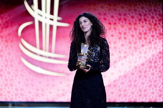 22nd International Marrakech Film Festival MARRAKECH, MOROCCO – DECEMBER 7: Singer and songwriter Jehan Barbur wins the Jury Award for her film Baba and Gaddafi during the 22nd International Marrakech Film Festival at the awards ceremony on December 7, 2025, in Marrakech, Morocco. Abu Adem Muhammed Anadolu Marrakech Morocco. Editorial use only. Please get in touch for any other usage.  Copyright: x2025xAnadoluxAbuxAdemxMuhammedx