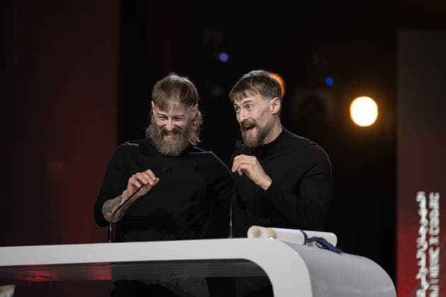 22nd International Marrakech Film Festival MARRAKECH, MOROCCO – DECEMBER 6: British actors Luke Tittensor (L) and Elliott Tittensor (R), winners of the Best Actor Award for their film Straight Circle, deliver speeches during the 22nd International Marrakech Film Festival awards ceremony on December 6, 2025, in Marrakech, Morocco. Abu Adem Muhammed Anadolu Marrakech Morocco. Editorial use only. Please get in touch for any other usage.  Copyright: x2025xAnadoluxAbuxAdemxMuhammedx