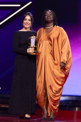 22nd Marrakech International Film Festival Day 9 nb Aissa Maiga and Erige Sehiri attends the closing ceremony during day 9 of the 22nd Marrakech International Film Festival on December 06, 2025 in Marrakech, Maroc. Photo by Nasser Berzane ABACAPRESS.COM Marrakech  Copyright: xBerzanexNasser ABACAx