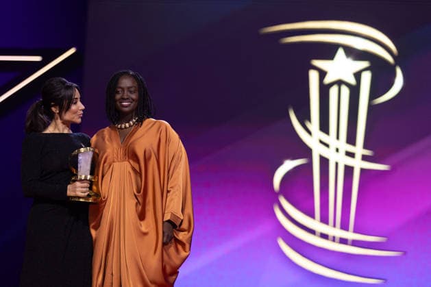 22nd Marrakech International Film Festival Day 9 nb Aissa Maiga and Erige Sehiri attends the closing ceremony during day 9 of the 22nd Marrakech International Film Festival on December 06, 2025 in Marrakech, Maroc. Photo by Nasser Berzane ABACAPRESS.COM Marrakech  Copyright: xBerzanexNasser ABACAx