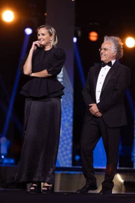 22nd Marrakech International Film Festival Day 9 nb Julia Ducournau and Hakim Belabbes attends the closing ceremony during day 9 of the 22nd Marrakech International Film Festival on December 06, 2025 in Marrakech, Maroc. Photo by Nasser Berzane ABACAPRESS.COM Marrakech  Copyright: xBerzanexNasser ABACAx
